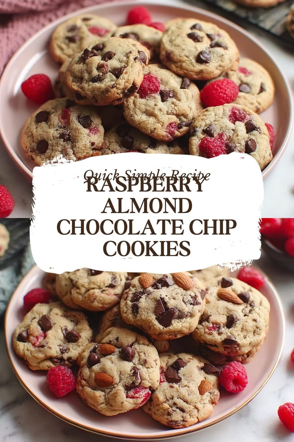 Raspberry Almond Chocolate Chip Cookies