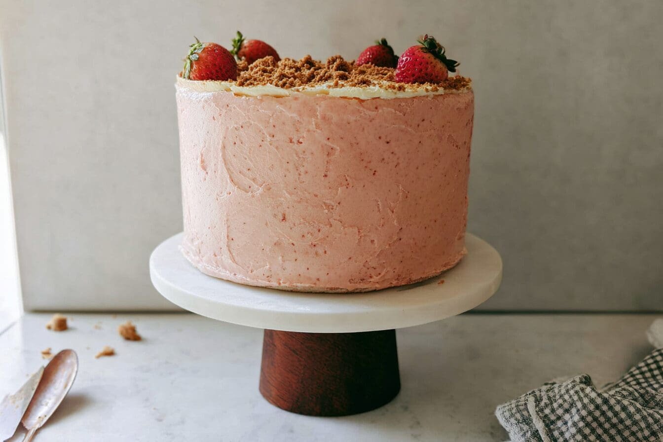 Strawberry Biscoff Cake