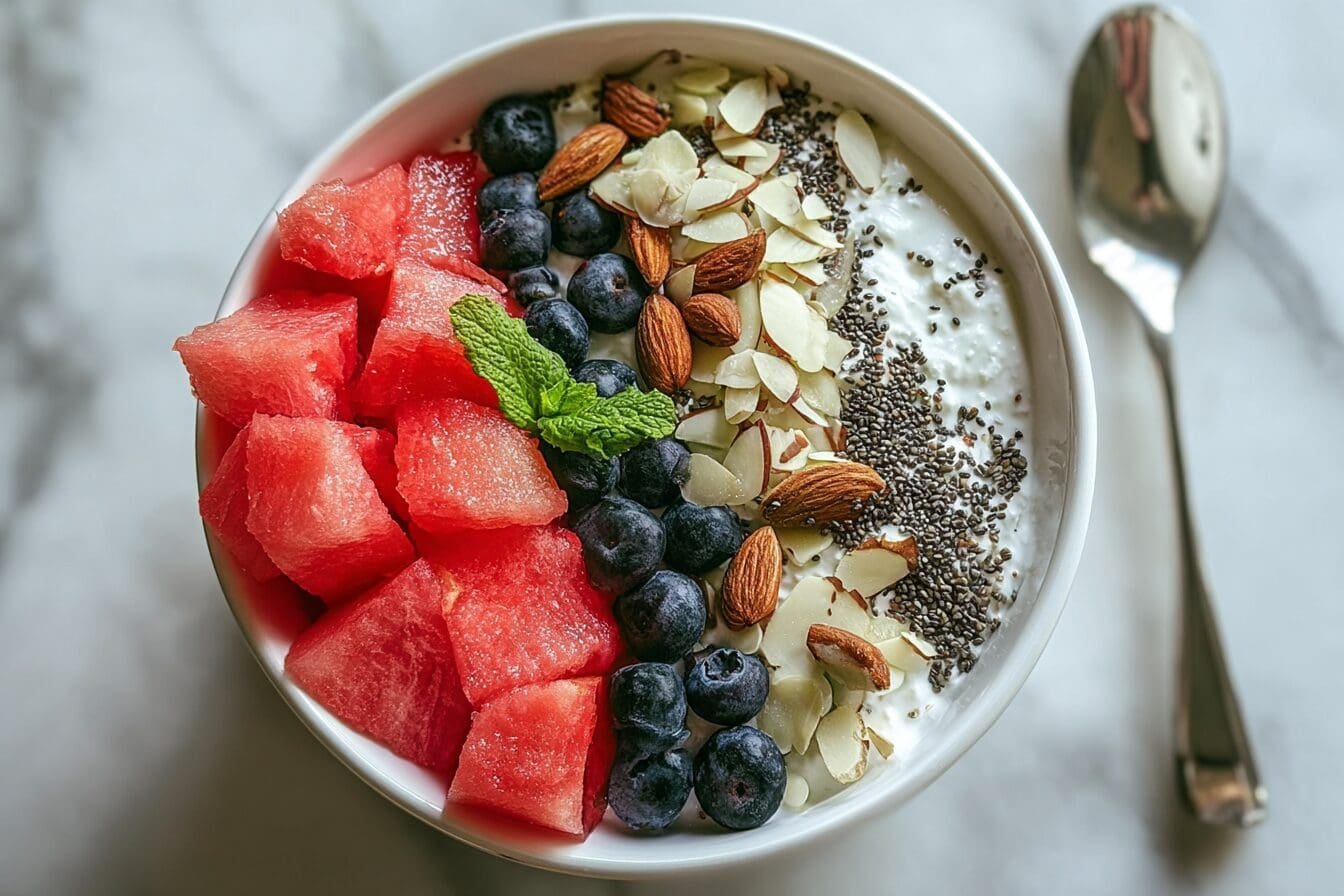 Watermelon Recovery Bowl With Protein Rich Cottage Cheese 6 Watermelon Cottage Cheese Recovery Bowl