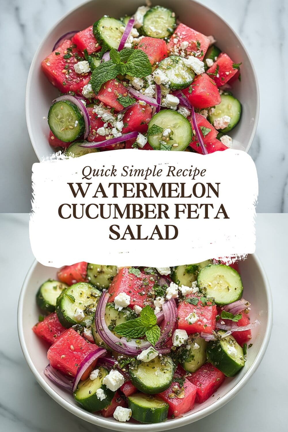 Watermelon Cucumber Feta Salad
