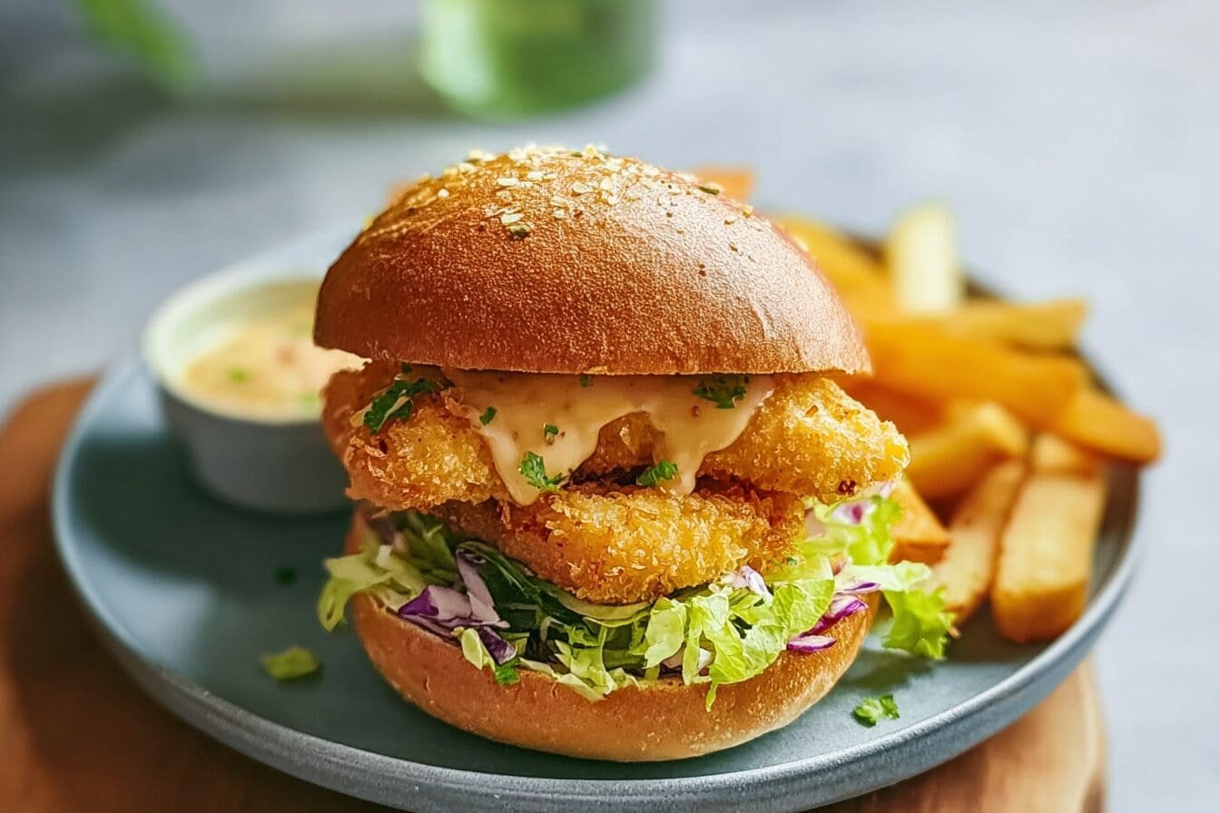 Air Fryer Kids Fish Finger Burger