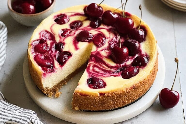 Baked Cherry Swirl Cheesecake 16.Png