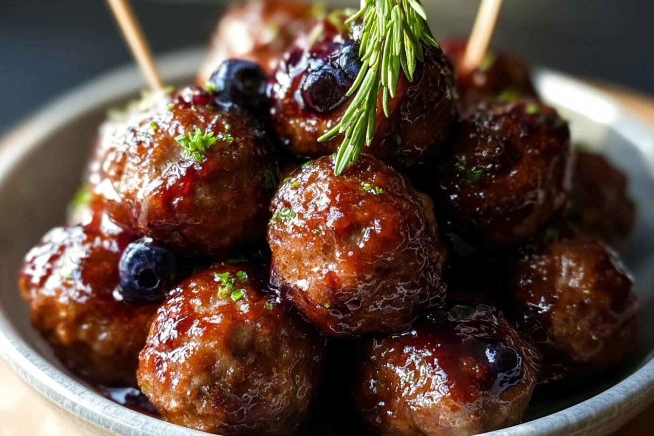 Blueberry Bourbon Meatballs