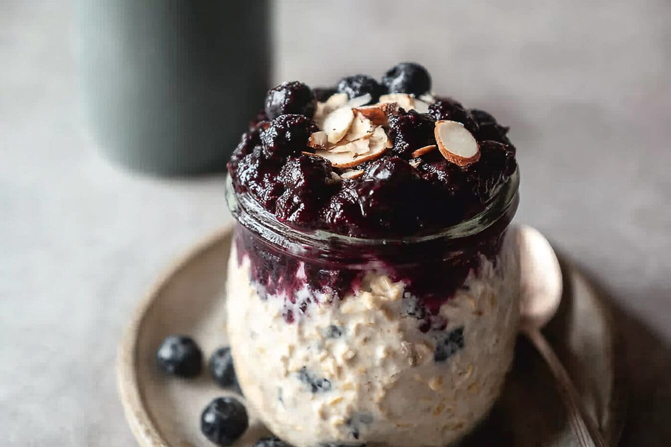 Blueberry Cheesecake Overnight Oats Recipe For A Healthy Breakfast 6 Blueberry Cheesecake Oats