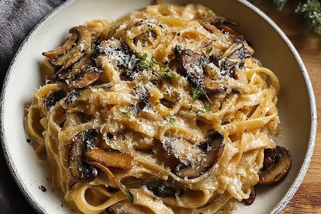 Caramelized Leek And Mushroom Gruyere Pasta
