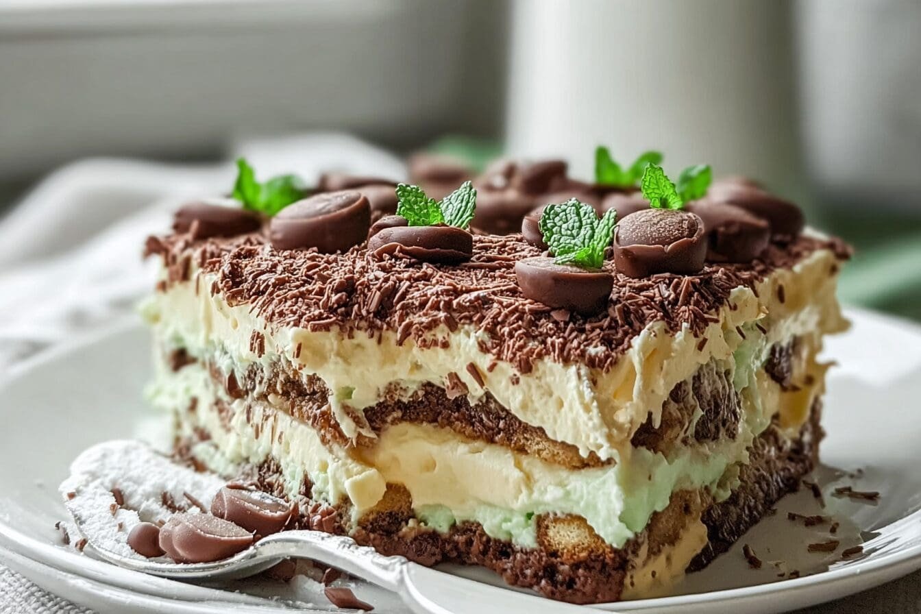 Choc Mint Crackle Cheesecake Lasagne