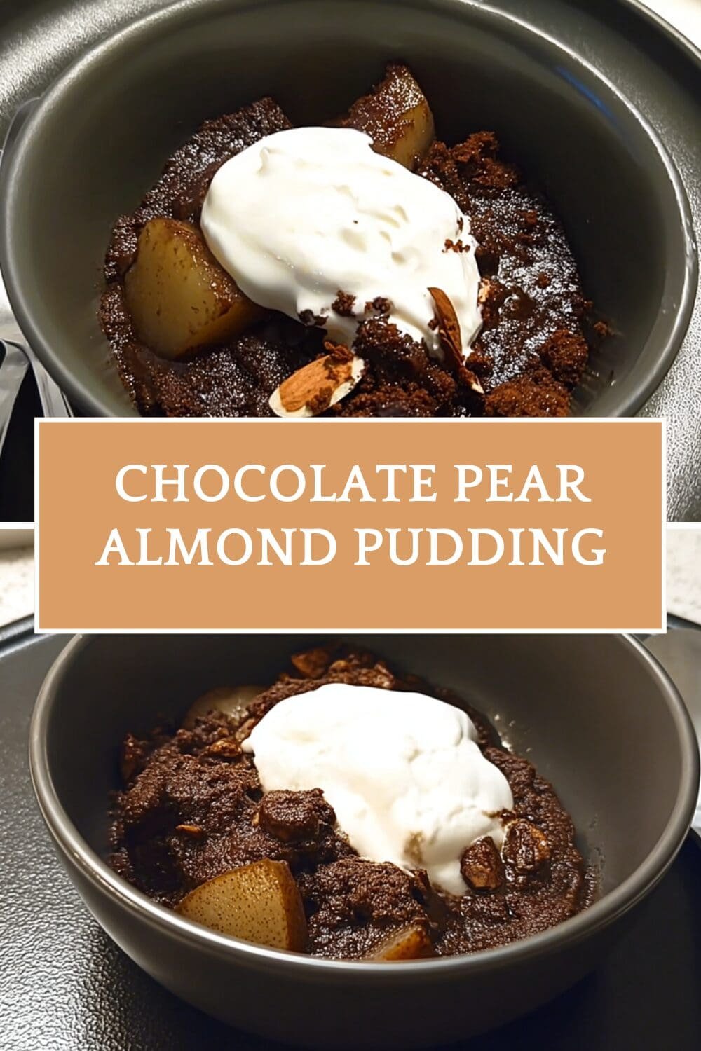Chocolate Pear Almond Pudding