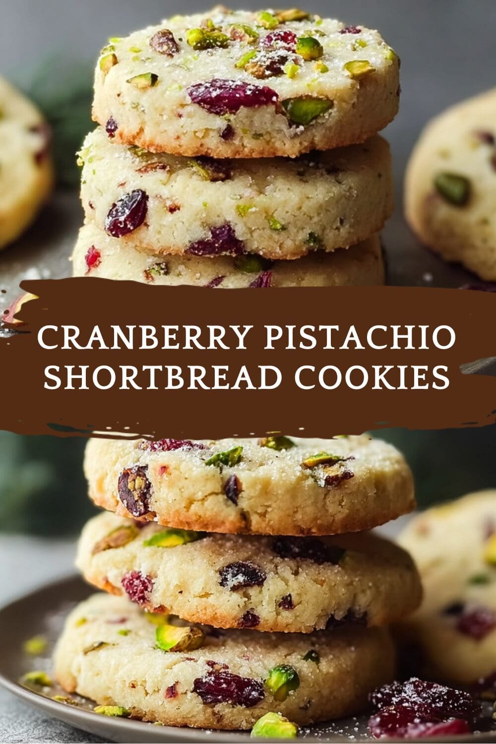 Cranberry Pistachio Shortbread Cookies