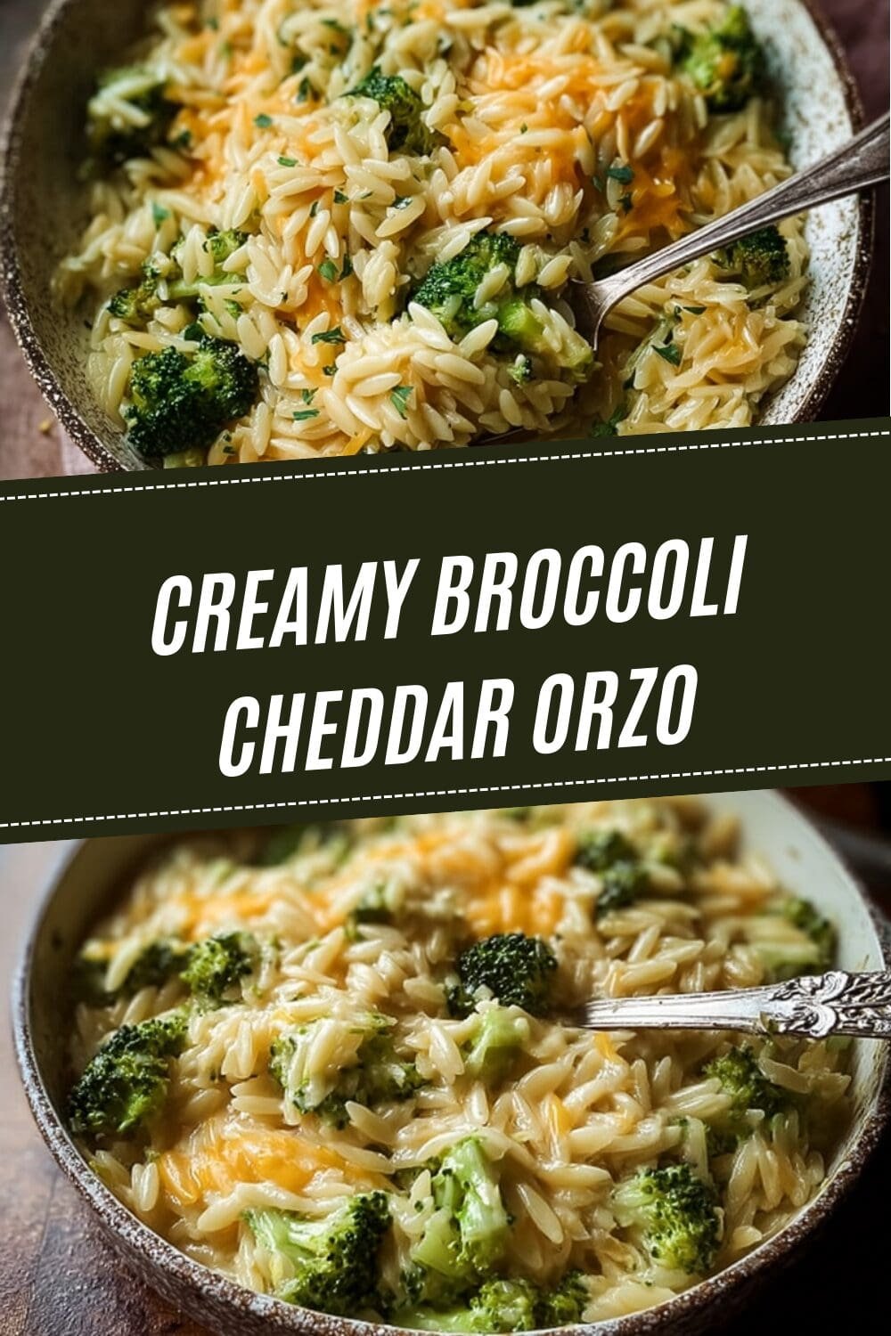 Creamy Broccoli Cheddar Orzo