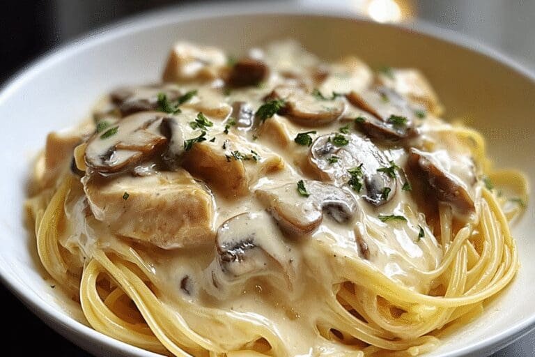 Creamy Chicken Mushroom Alfredo Spaghetti 87.Png