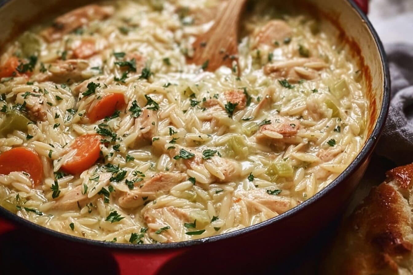 Creamy Chicken Pot Pie Orzo