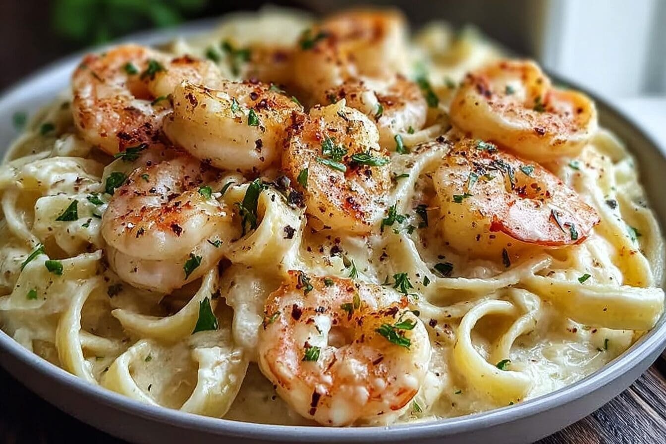 Creamy Garlic Butter Shrimp Alfredo