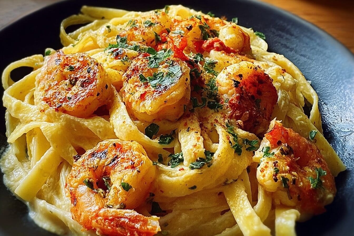 Creamy Shrimp Fettuccine Pasta