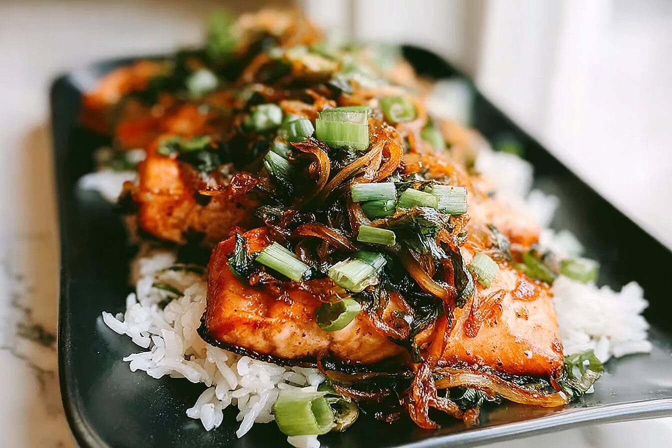 Crispy Scallion Ginger Salmon