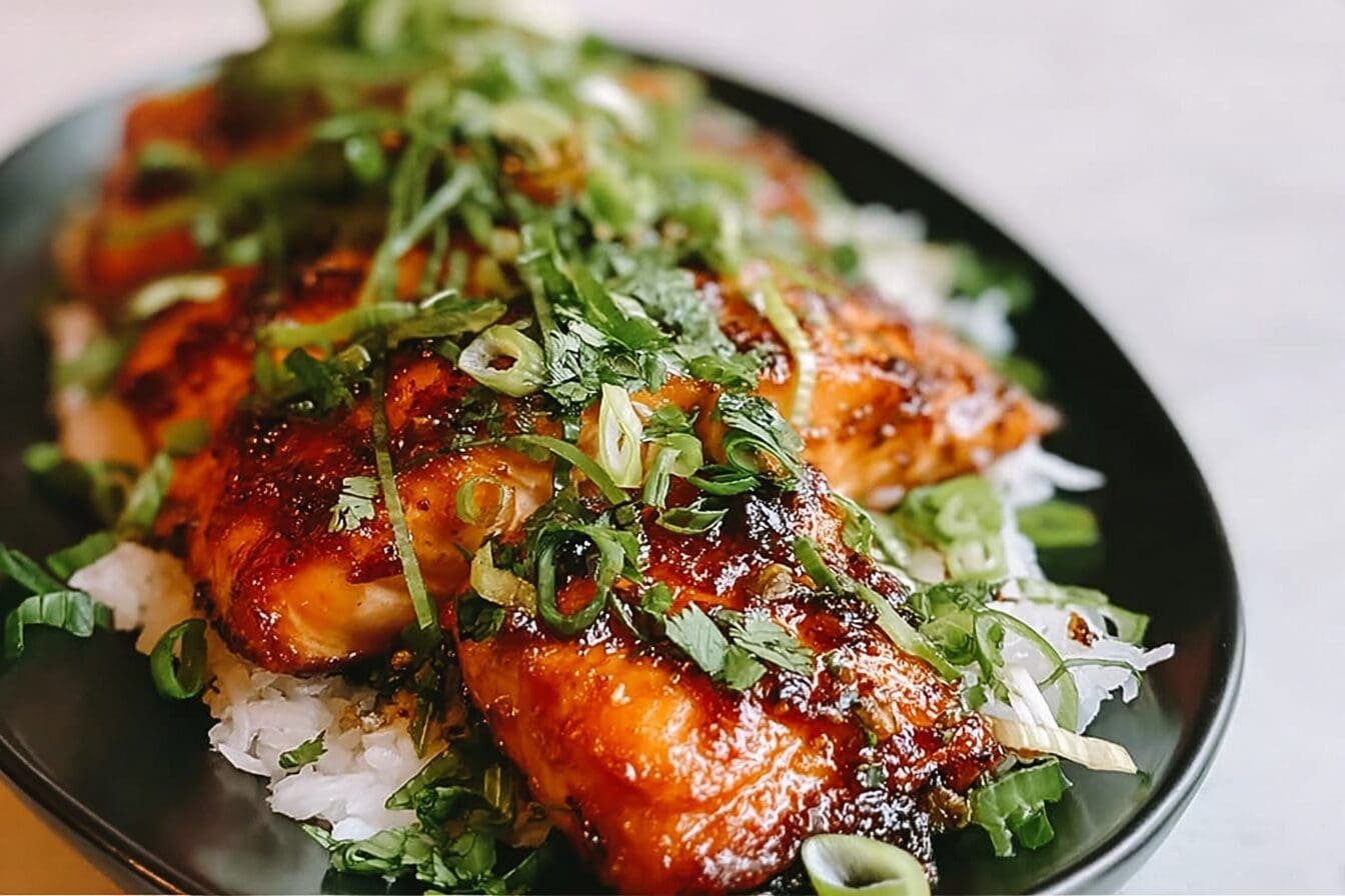 Crispy Scallion Ginger Salmon