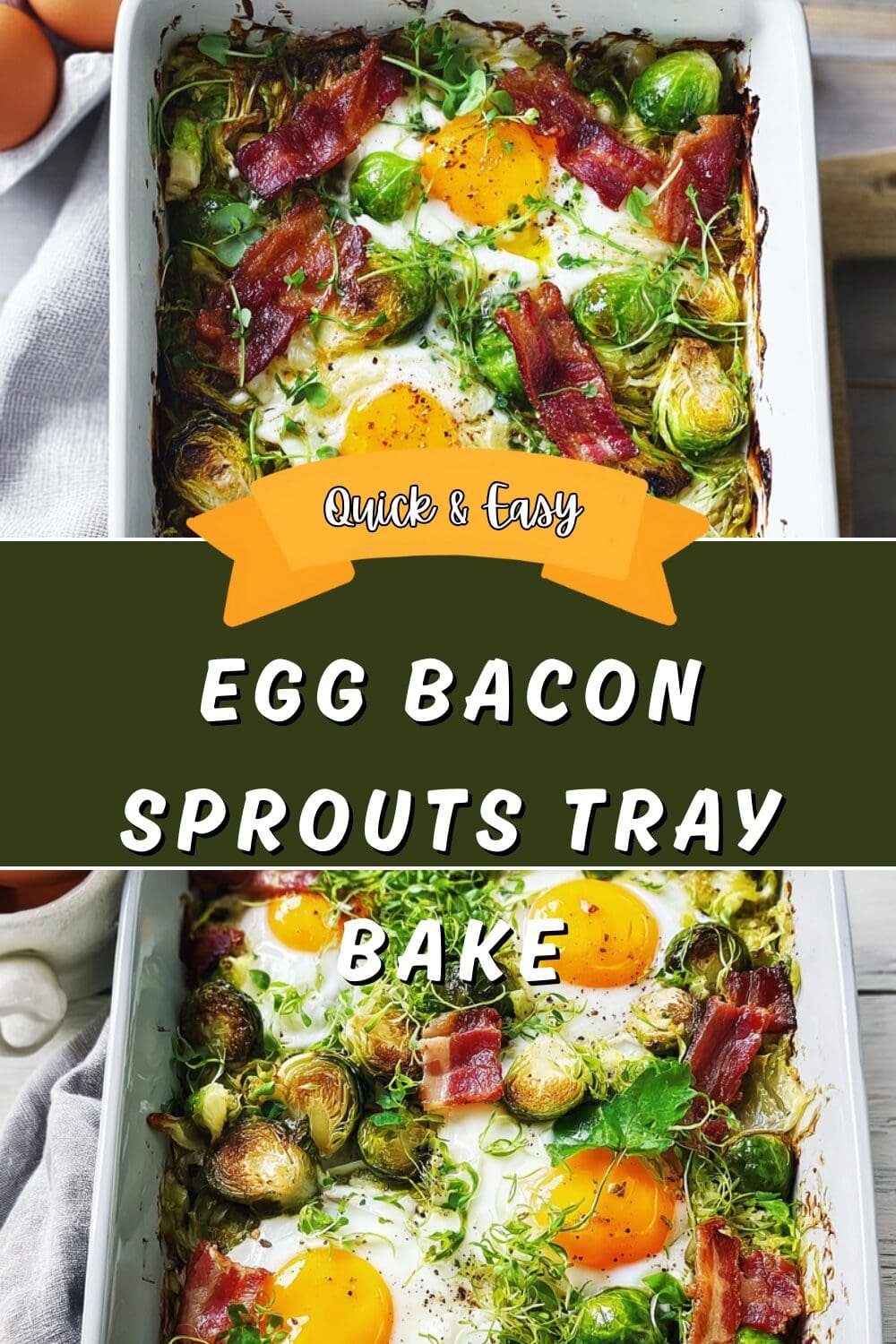 Egg Bacon Sprouts Tray Bake