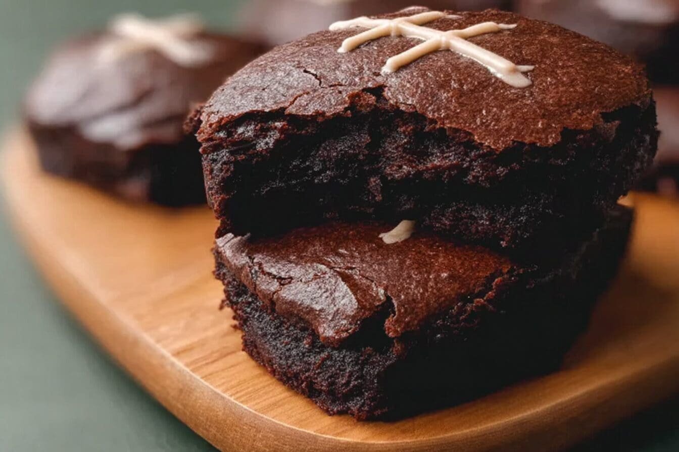 Fudgy Football Brownies