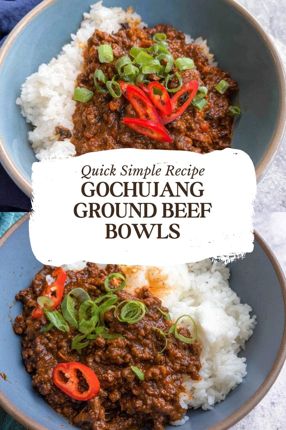 Gochujang Ground Beef Bowls