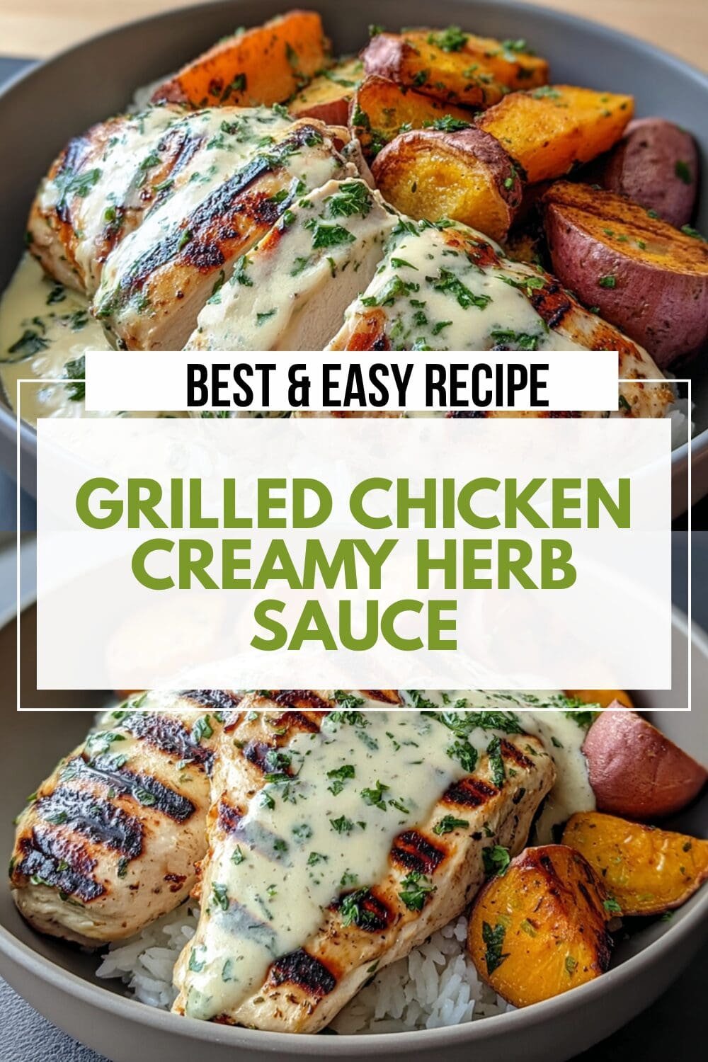 Grilled Chicken Creamy Herb Sauce