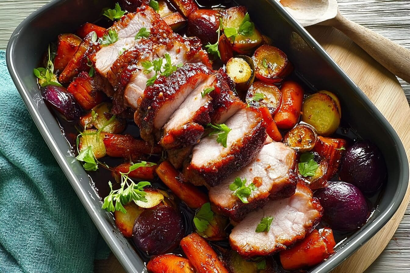 Hoisin Garlic Pork Tray Bake