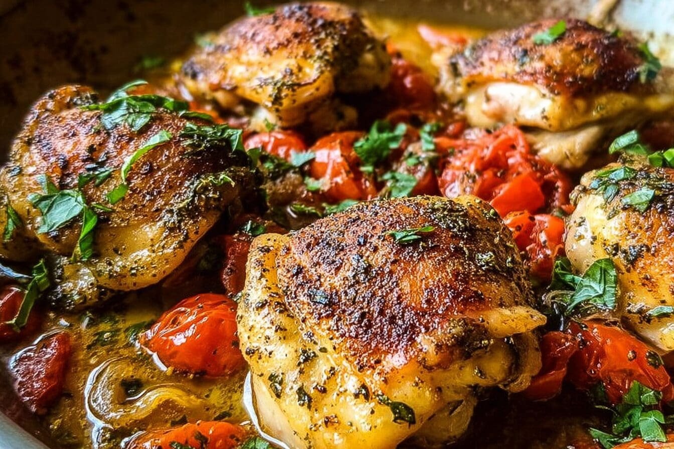 Baked Italian Chicken Thighs With Savory Herbs And Garlic 6 Italian Chicken Thighs