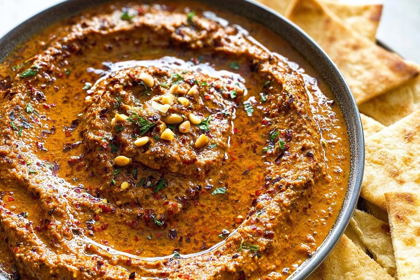 Muhammara Roasted Red Pepper Dip Recipe With Walnut And Spice 6 Muhammara