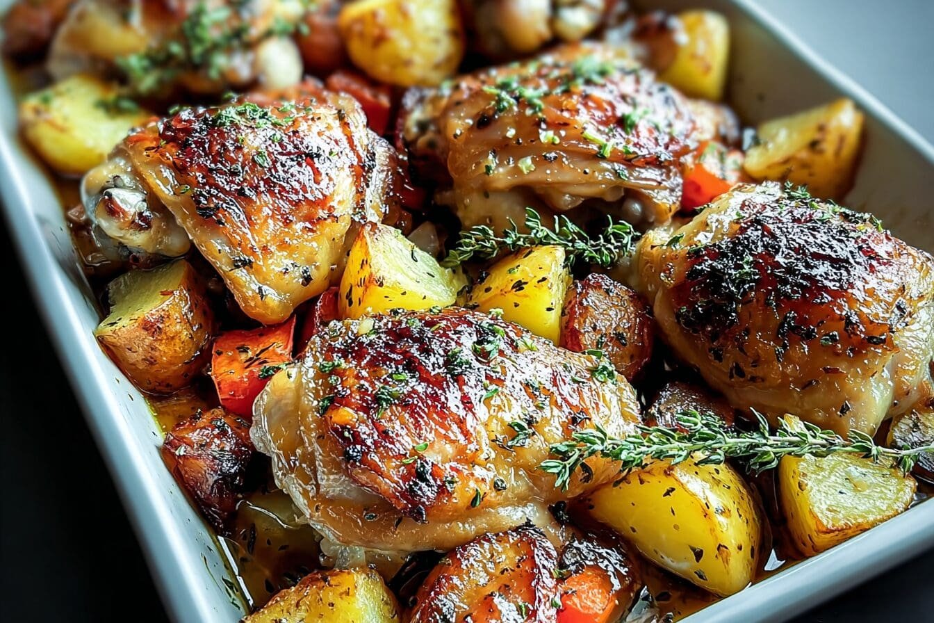 One Pan Roasted Chicken Thighs