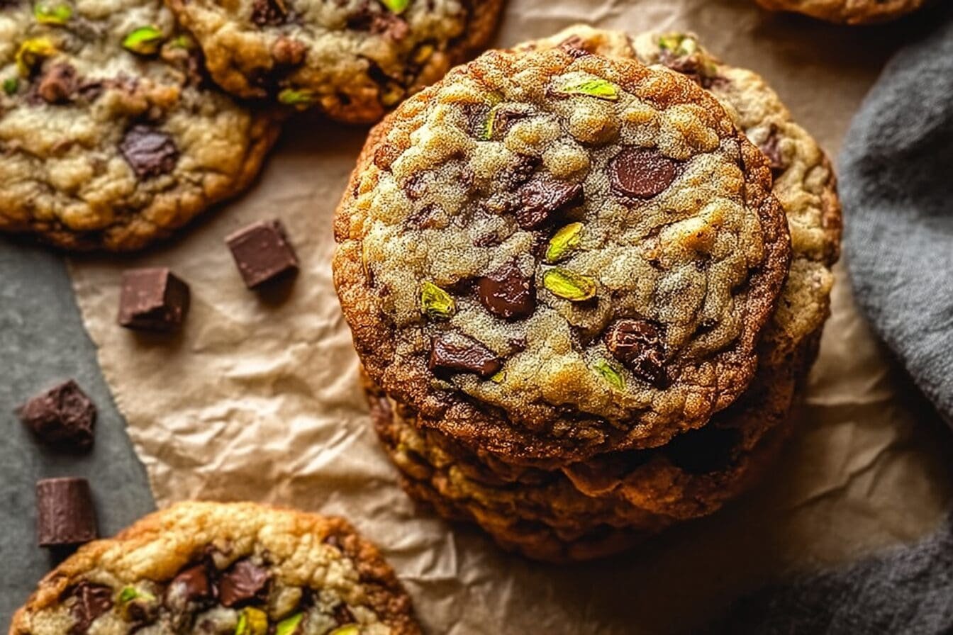 Pistachio Chocolate Chip Cookies