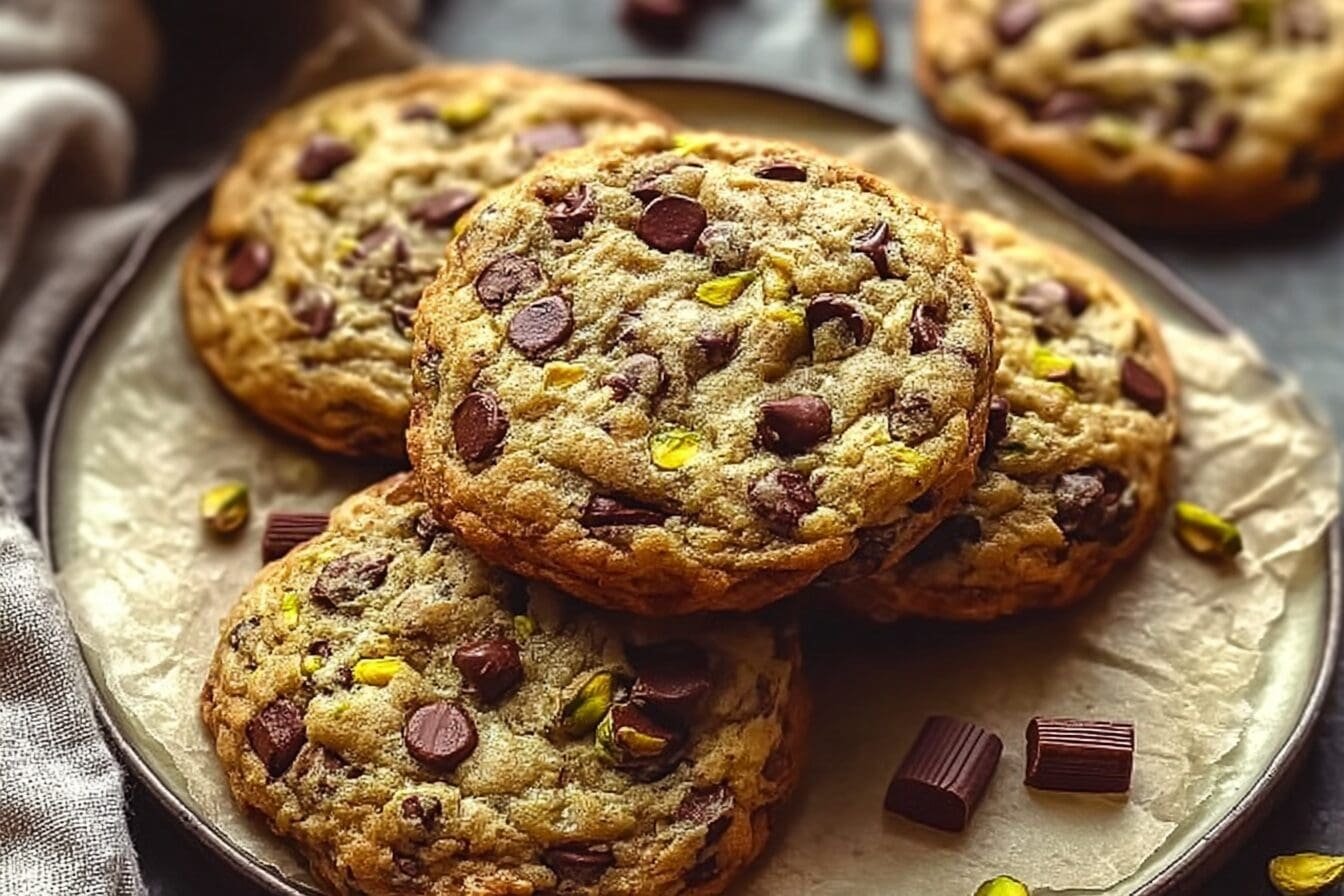Salted Pistachio Chocolate Chunk Cookies Recipe For Rich Flavor 6 Pistachio Chocolate Chip Cookies