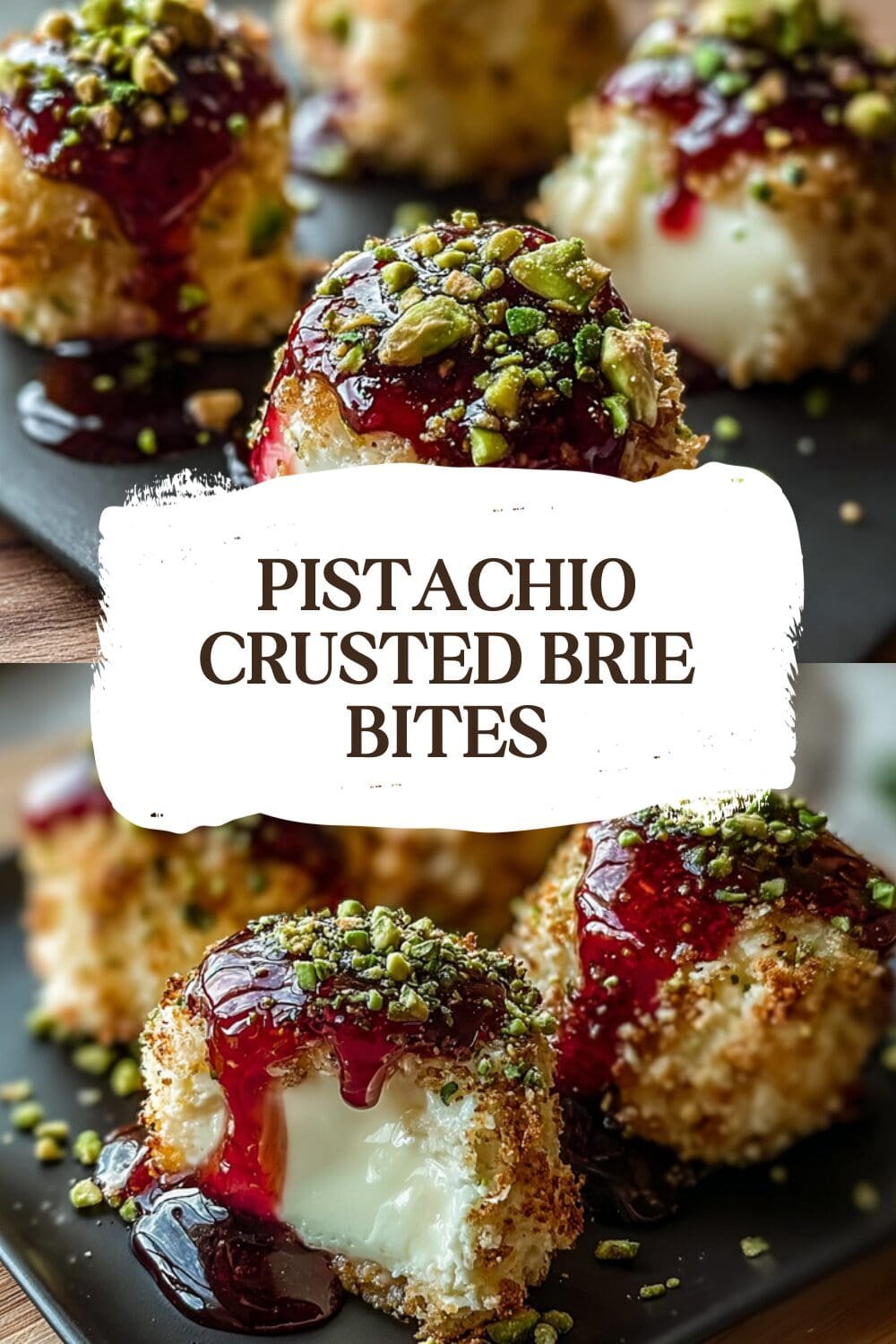 Pistachio Crusted Brie Bites