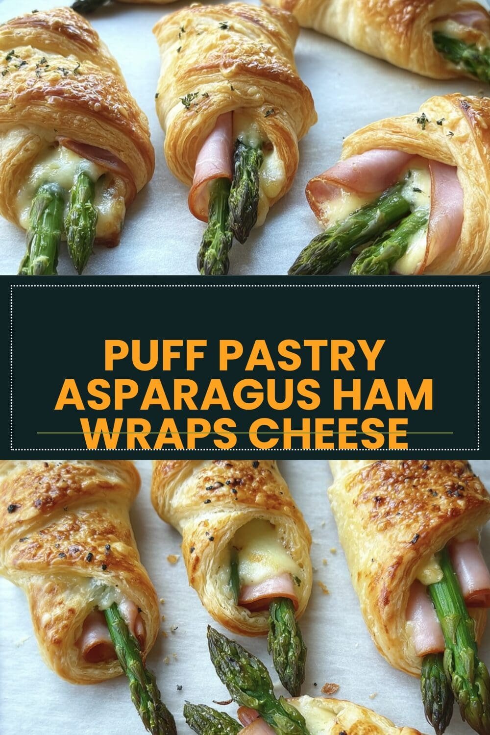 Puff Pastry Asparagus Ham Wraps Cheese