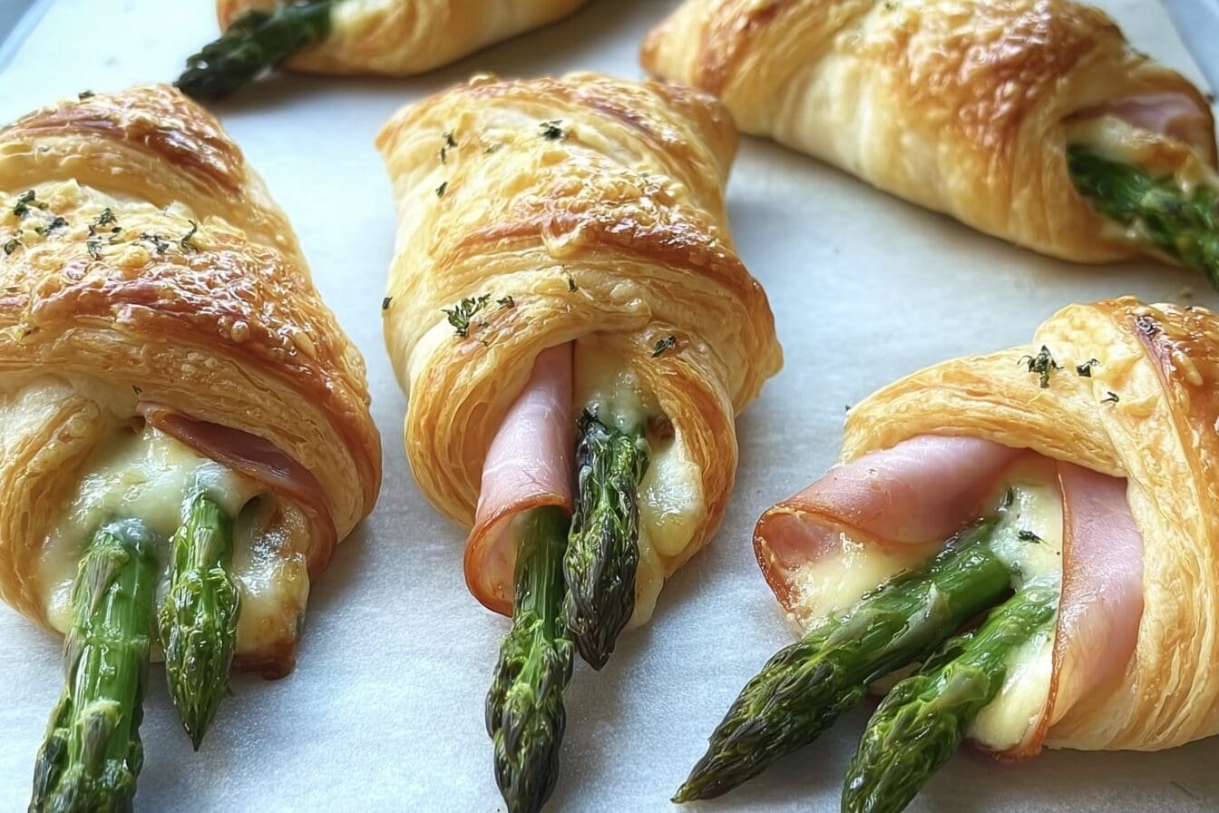 Puff Pastry Asparagus Ham Wraps Cheese
