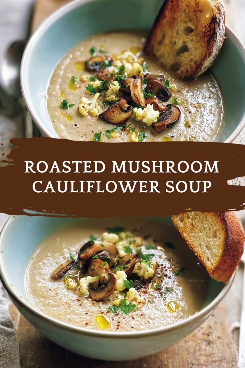 Roasted Mushroom Cauliflower Soup