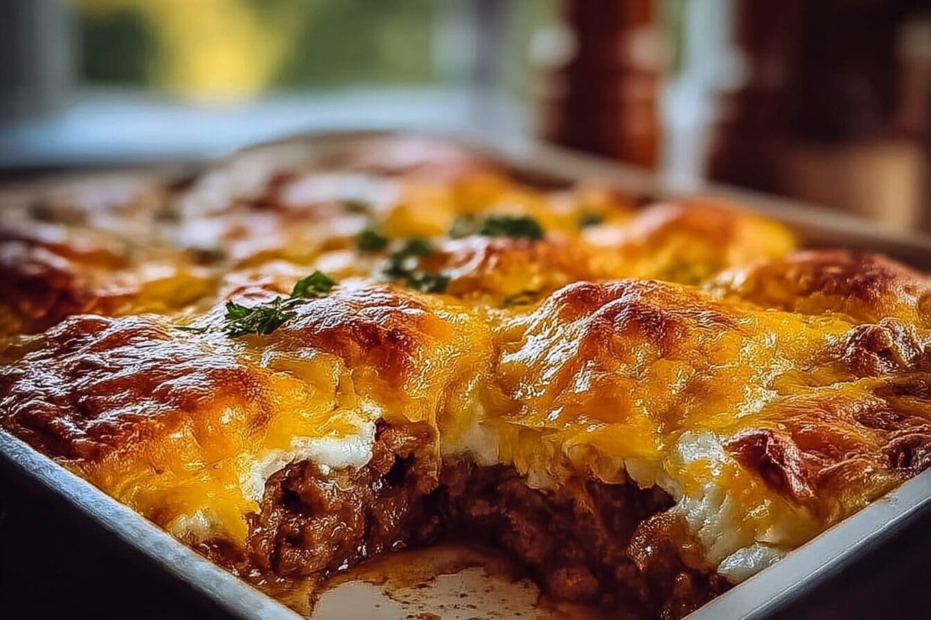 Runza Casserole Recipe With Savory Beef, Cheese, And Bread Layers 6 Runza Casserole