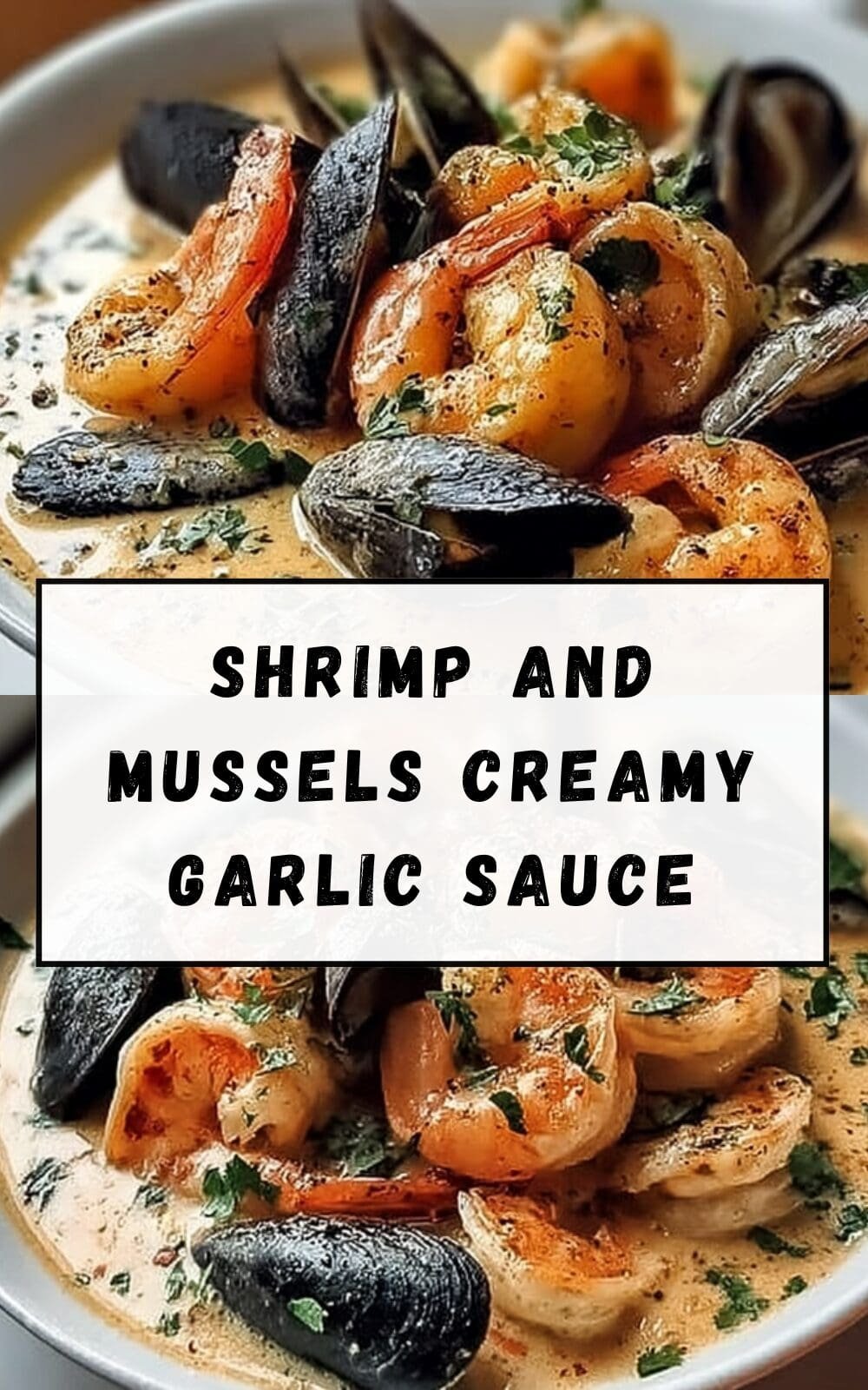 Shrimp And Mussels Creamy Garlic Sauce