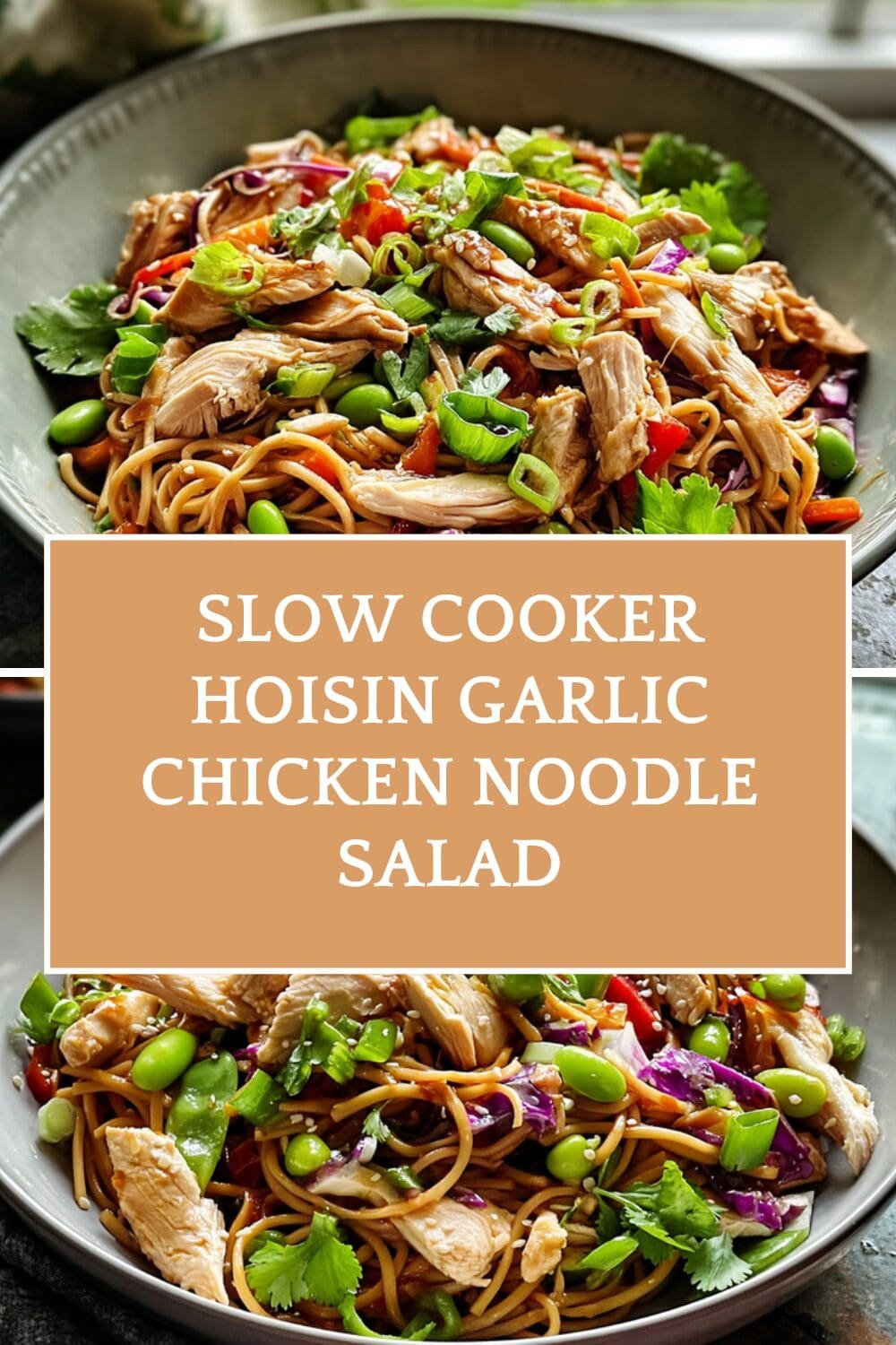 Slow Cooker Hoisin Garlic Chicken Noodle Salad