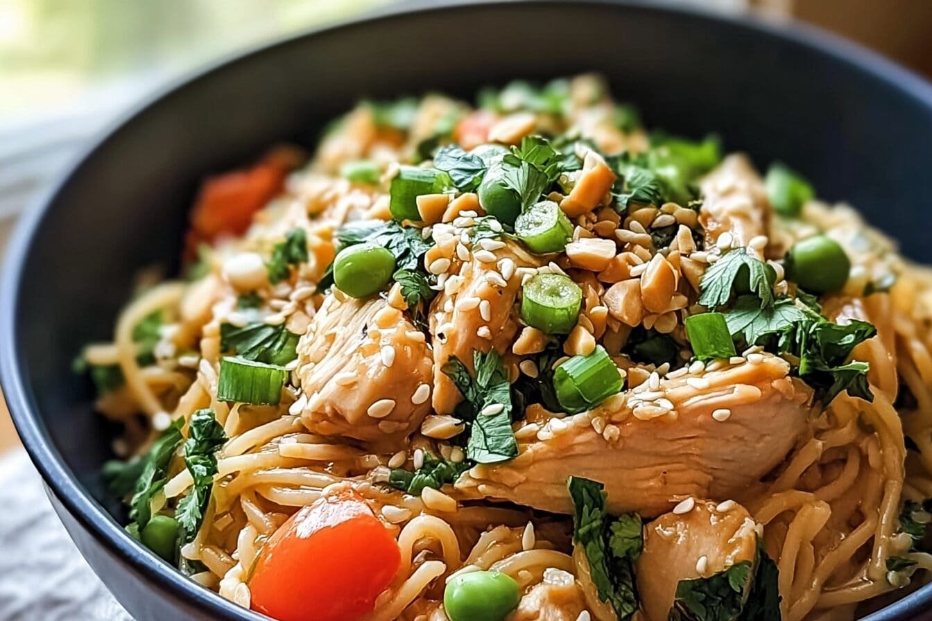 Slow Cooker Thai Chicken Noodles