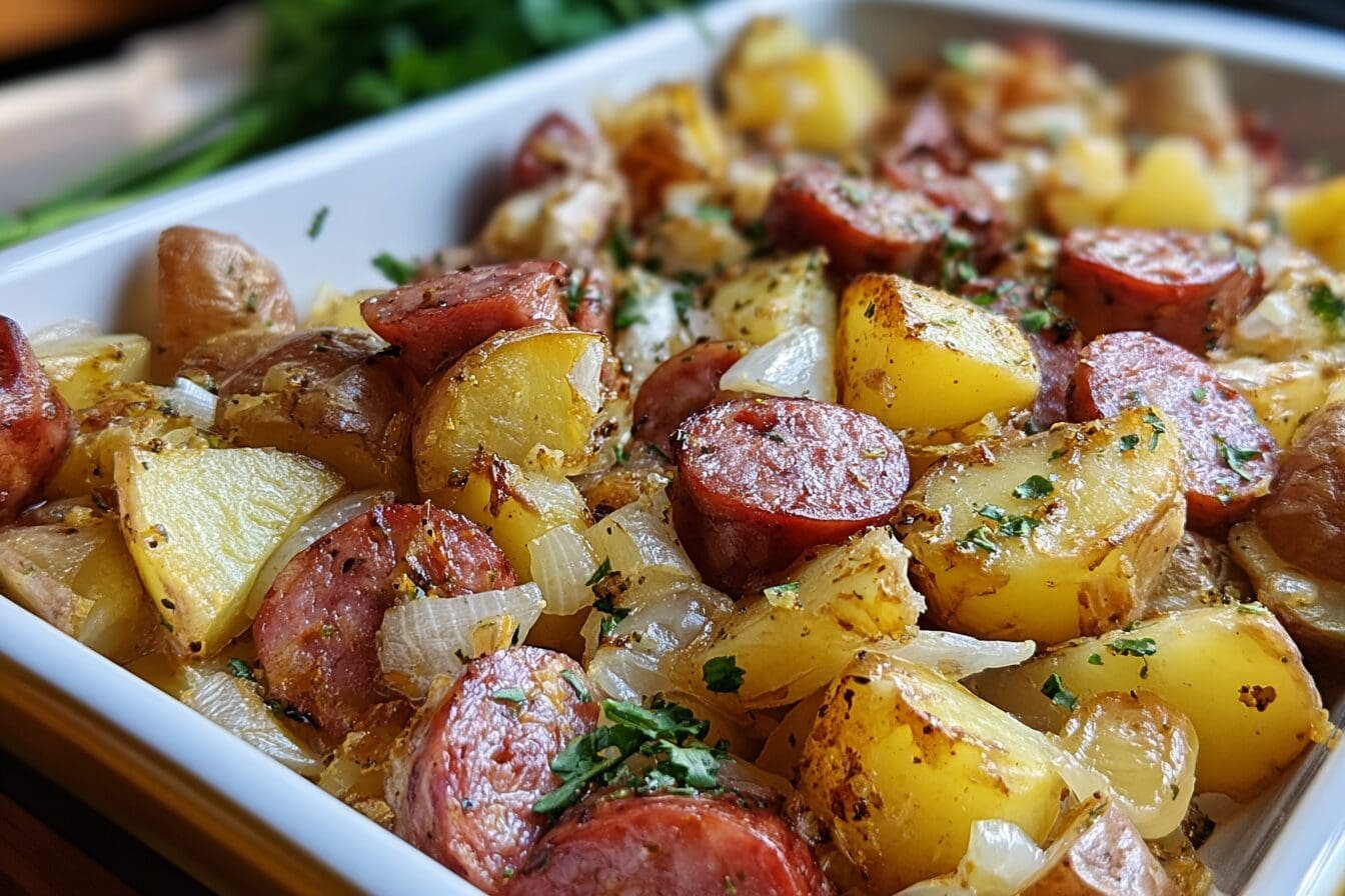Smoked Sausage And Potato Bake Recipe For Easy Family Dinner 6 Smoked Sausage Potato Bake