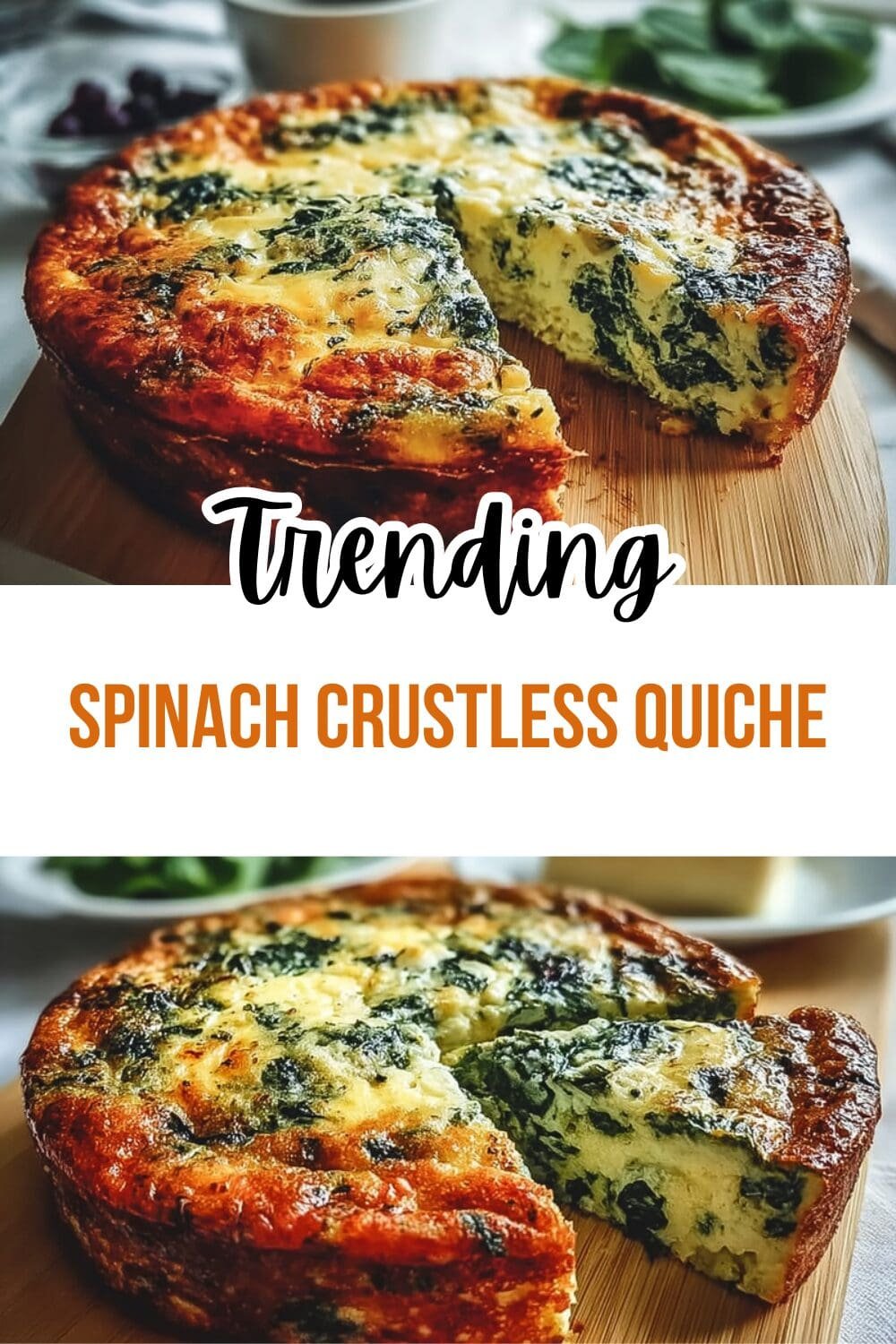 Spinach Crustless Quiche