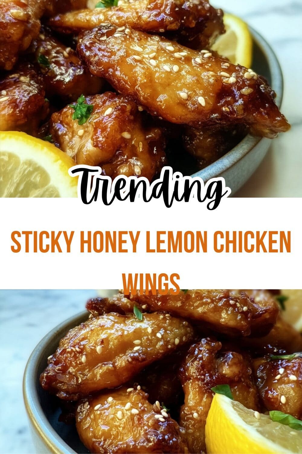 Sticky Honey Lemon Chicken Wings