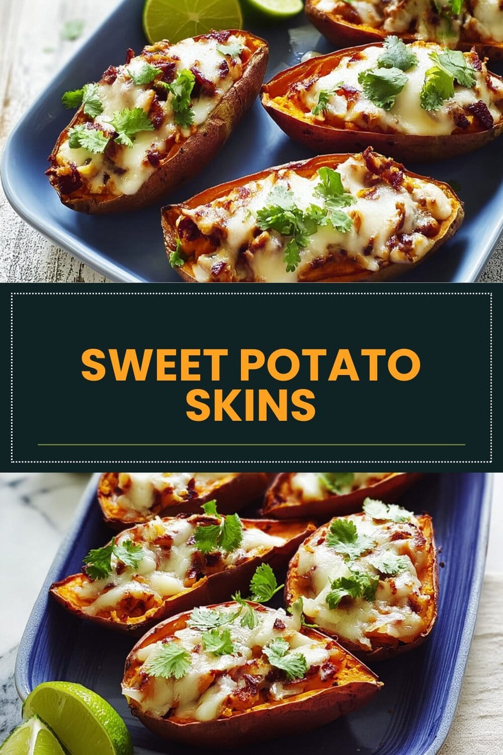 Loaded Sweet Potato Skins With Cheesy Bacon And Sour Cream Toppings 7 Sweet Potato Skins