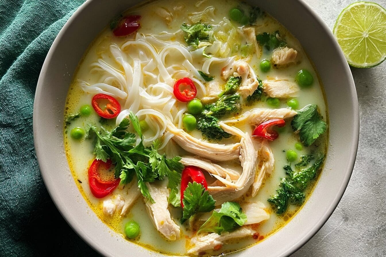 Thai Green Curry Chicken Noodle Soup