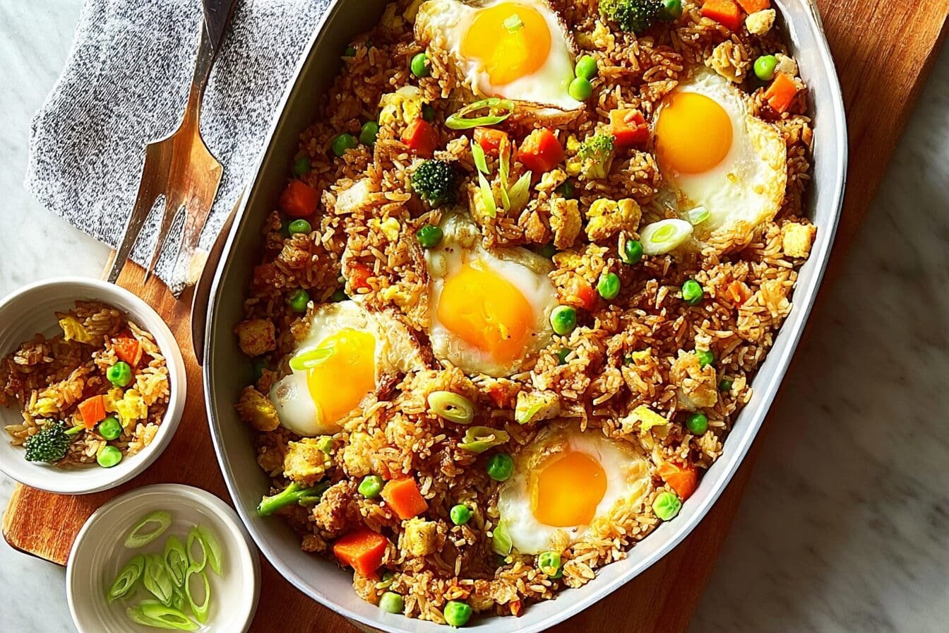 Tray Bake Egg Fried Rice