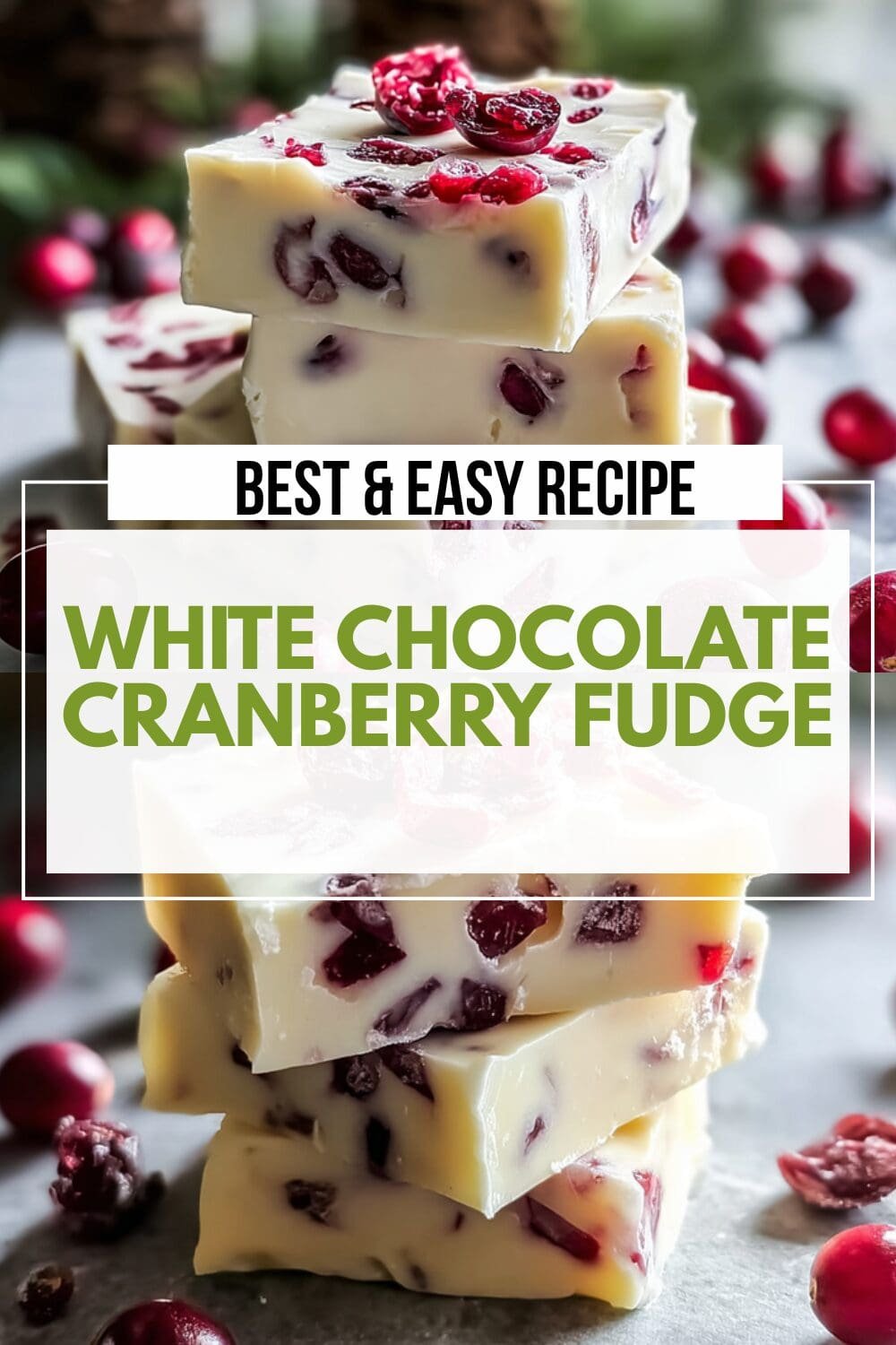 White Chocolate Cranberry Fudge