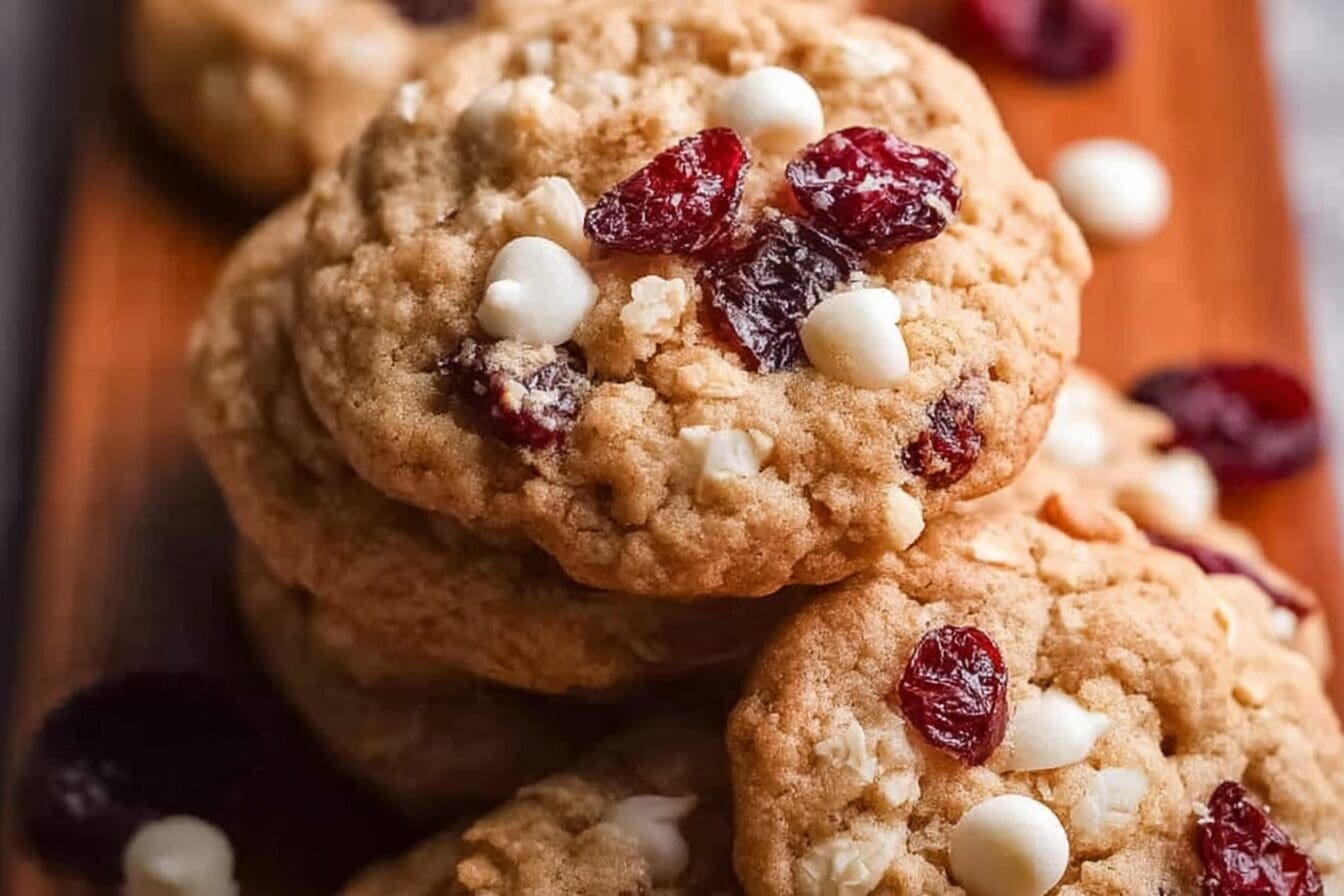 White Chocolate Cranberry Oatmeal Cookies