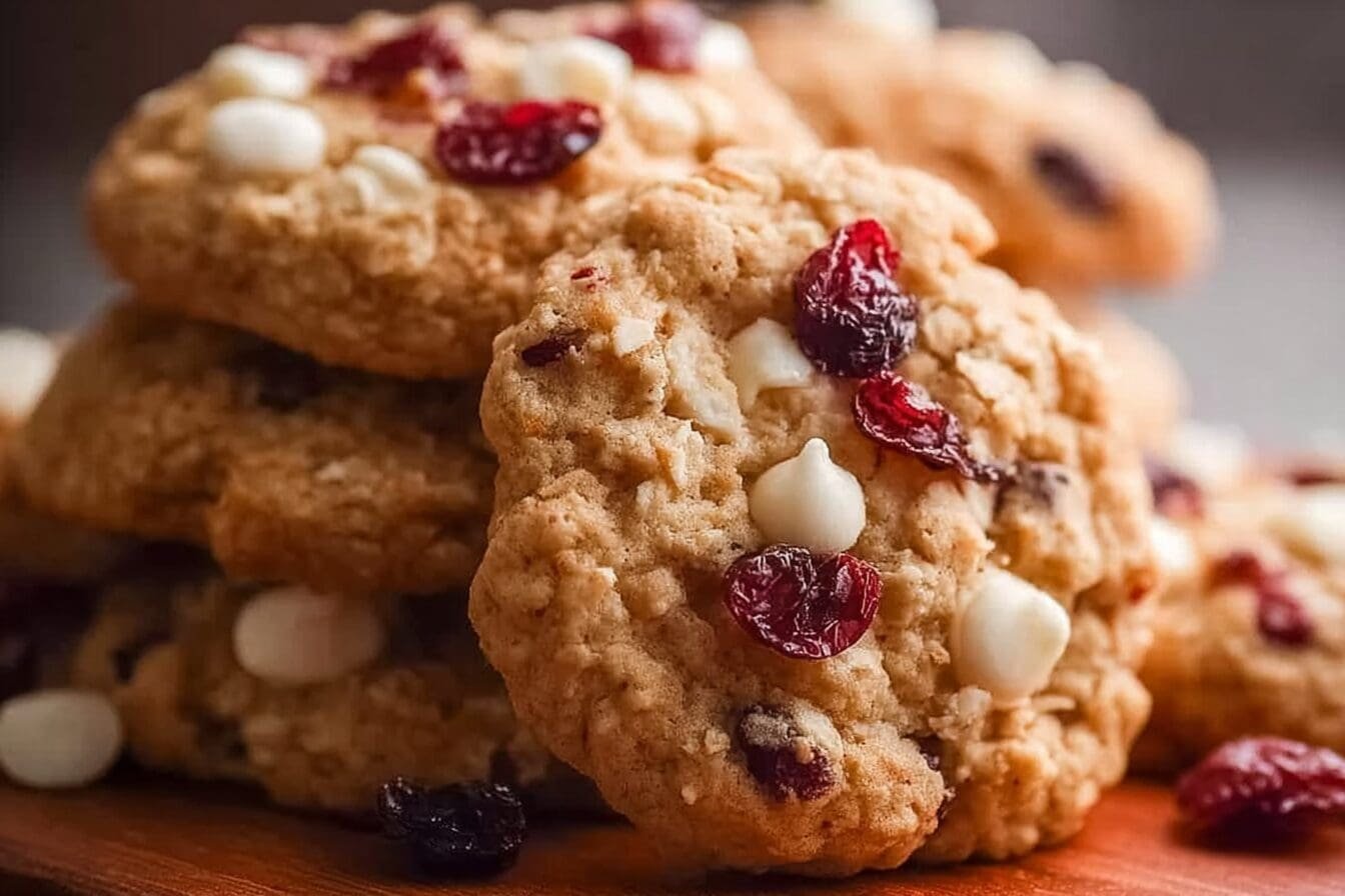 White Chocolate Cranberry Oatmeal Cookies