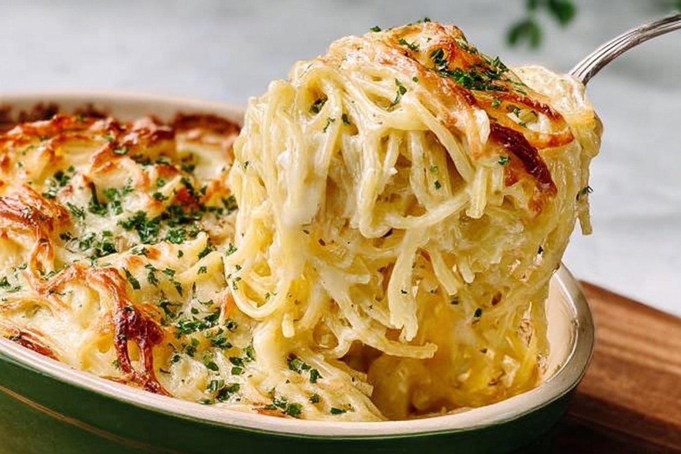 Alfredo Baked Spaghetti Casserole Recipe 4 Alfredo Baked Spaghetti