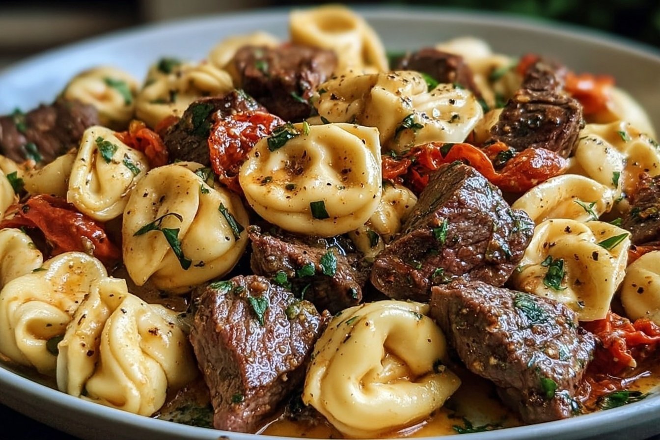Cowboy Butter Tortellini Steak Bites