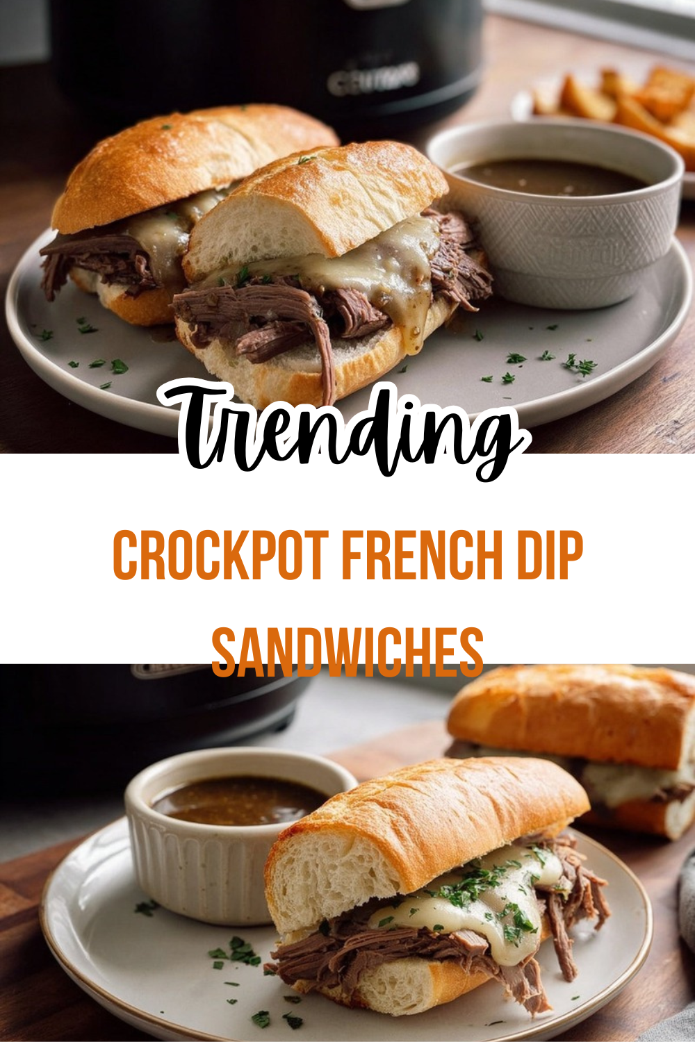 Crockpot French Dip Sandwiches