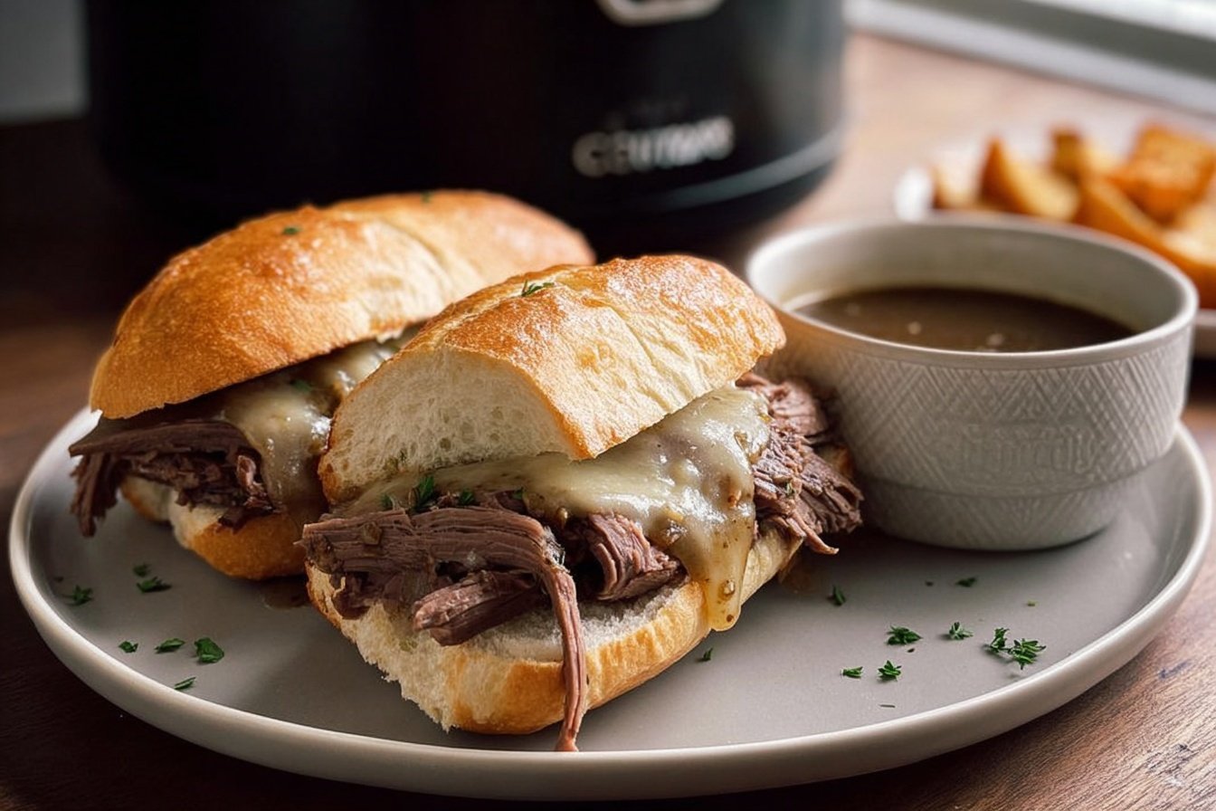 Crockpot French Dip Sandwiches